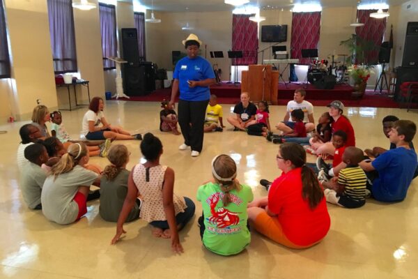CSM Intern Victoria Lawson leading True Vine Summer Camp